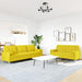 2-delige Loungeset met sierkussens stof lichtgeel