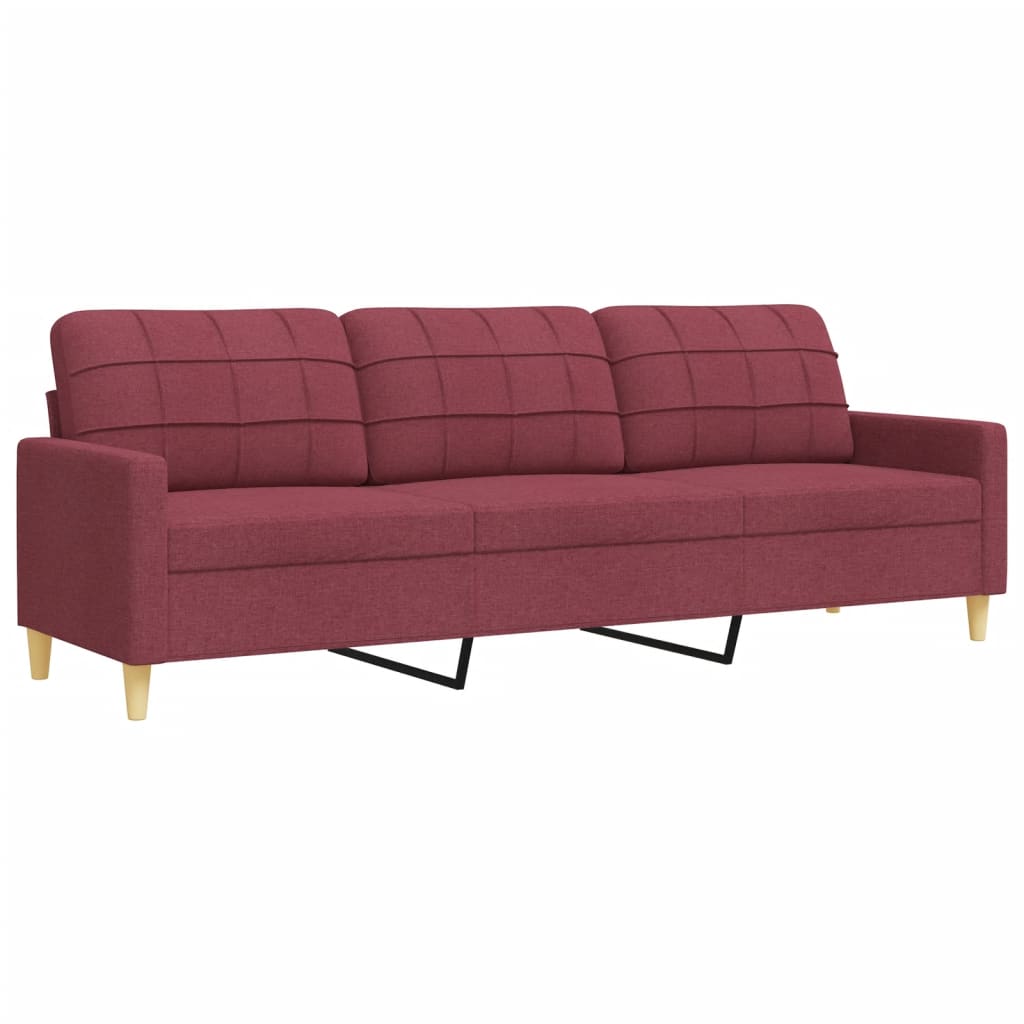 2-delige Loungeset met sierkussens stof wijnrood