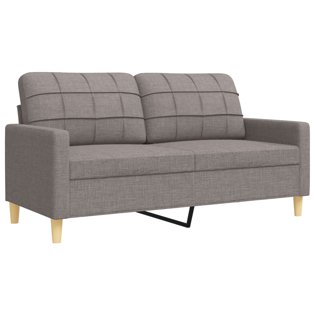 3-delige Loungeset met voetenbank en kussens stof taupe