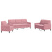 3-delige Loungeset met kussens fluweel roze