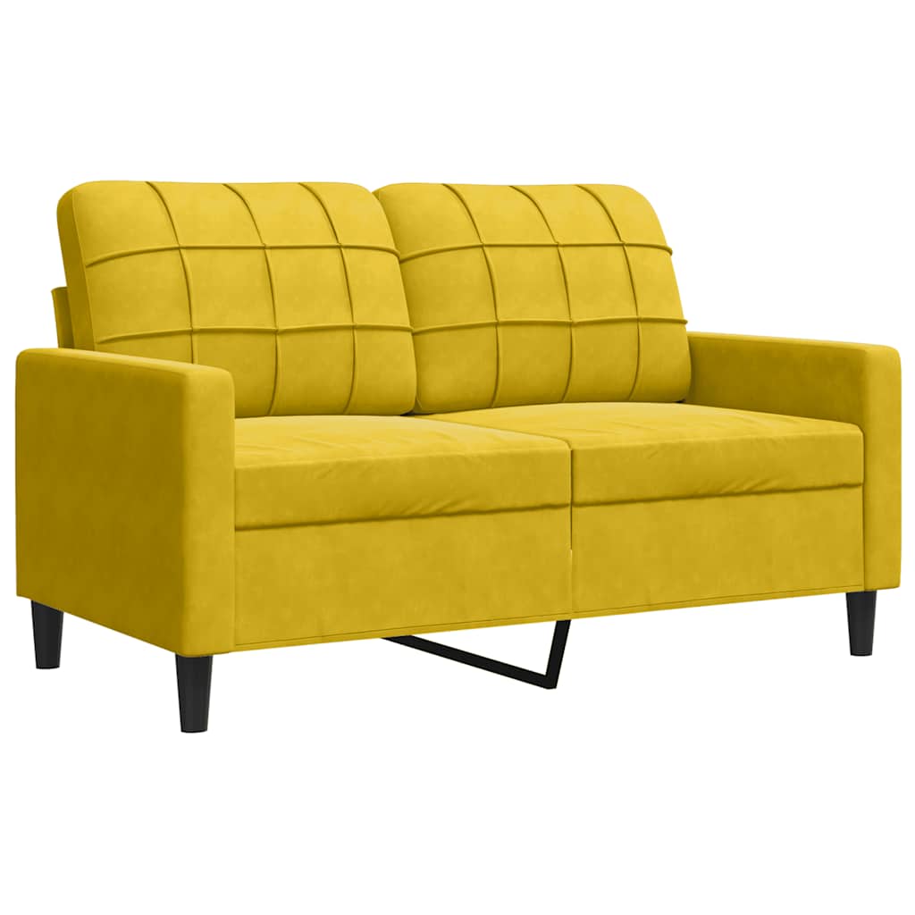 3-delige Loungeset met kussens fluweel geel