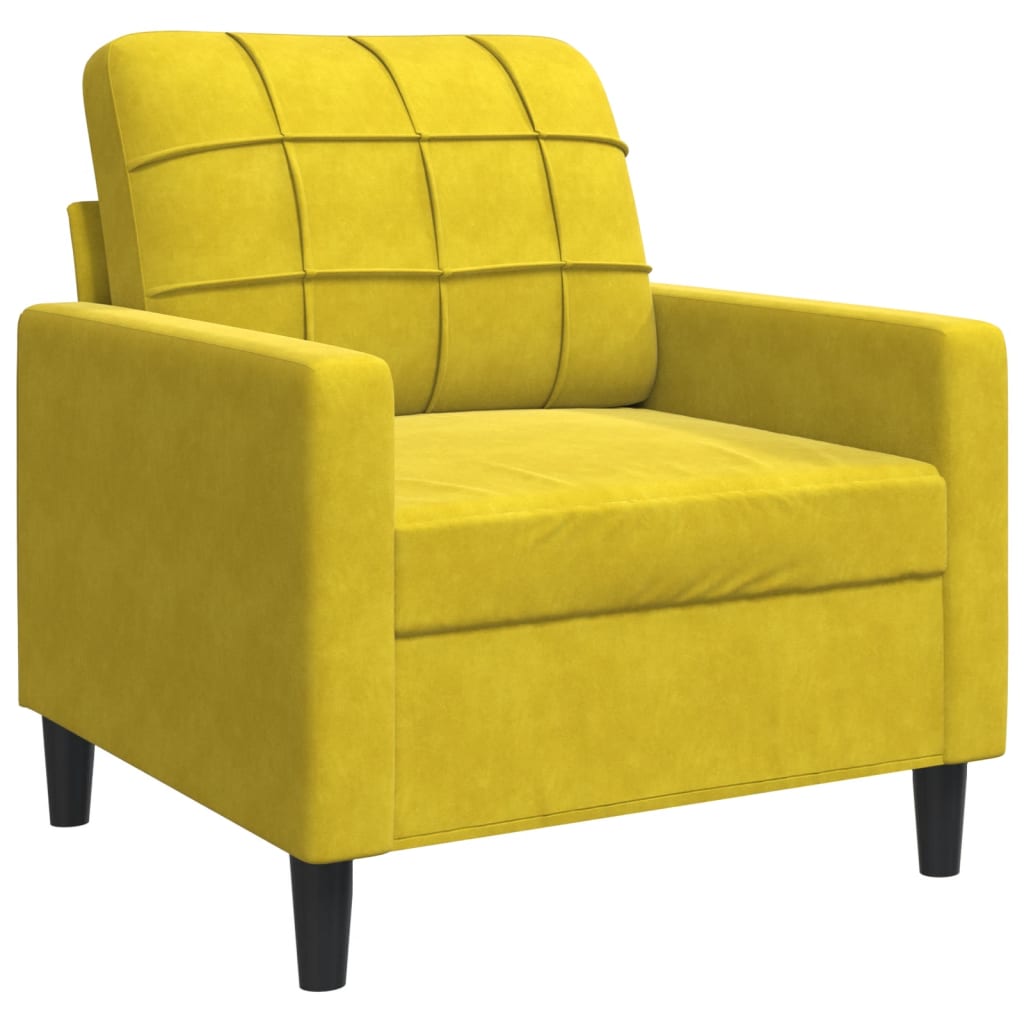 3-delige Loungeset met kussens fluweel geel
