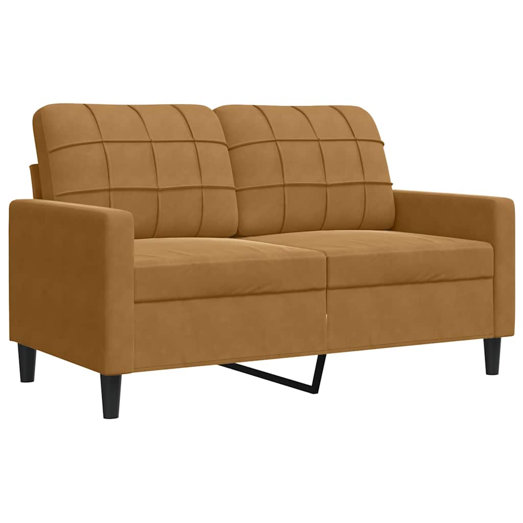 3-delige Loungeset met kussens fluweel bruin