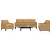 3-delige Loungeset met kussens fluweel bruin
