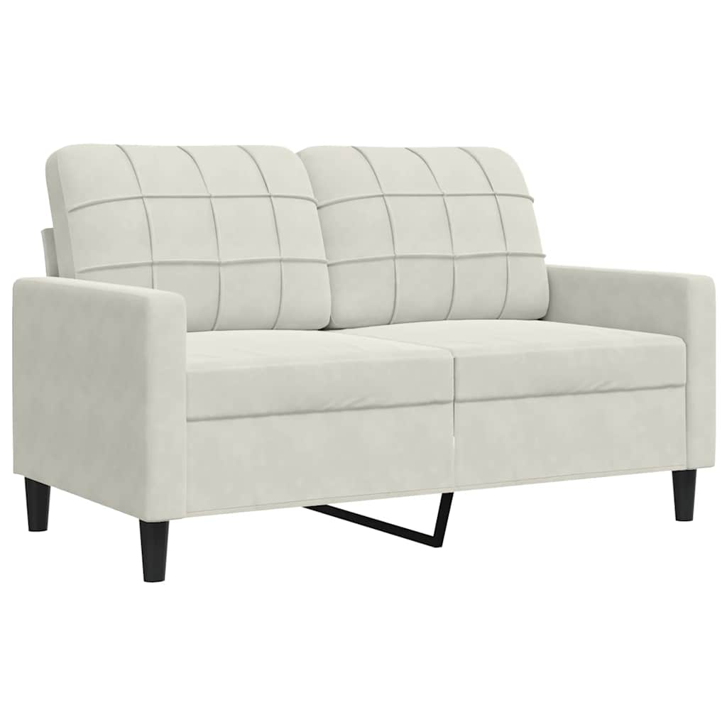 3-delige Loungeset met kussens fluweel crèmekleurig