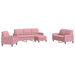 4-delige Loungeset met kussens fluweel roze