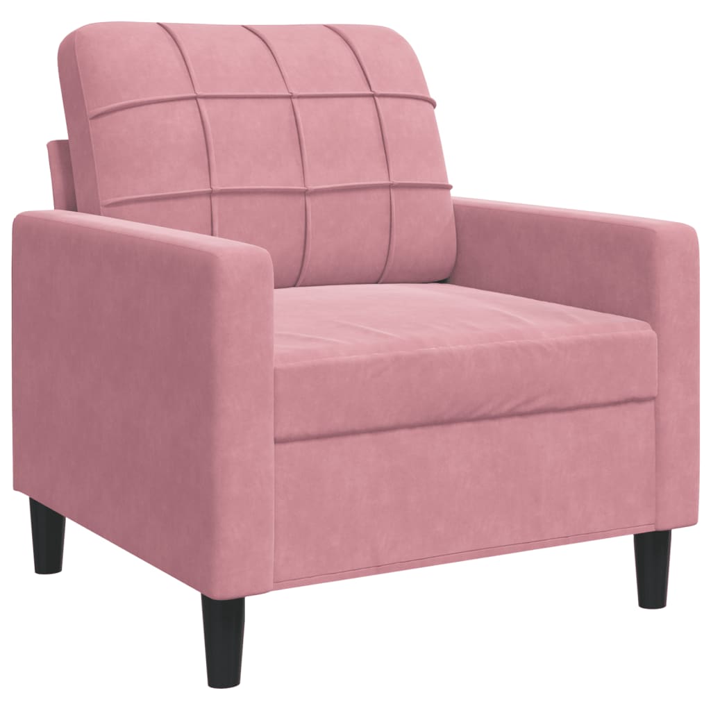 4-delige Loungeset met kussens fluweel roze