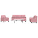 4-delige Loungeset met kussens fluweel roze