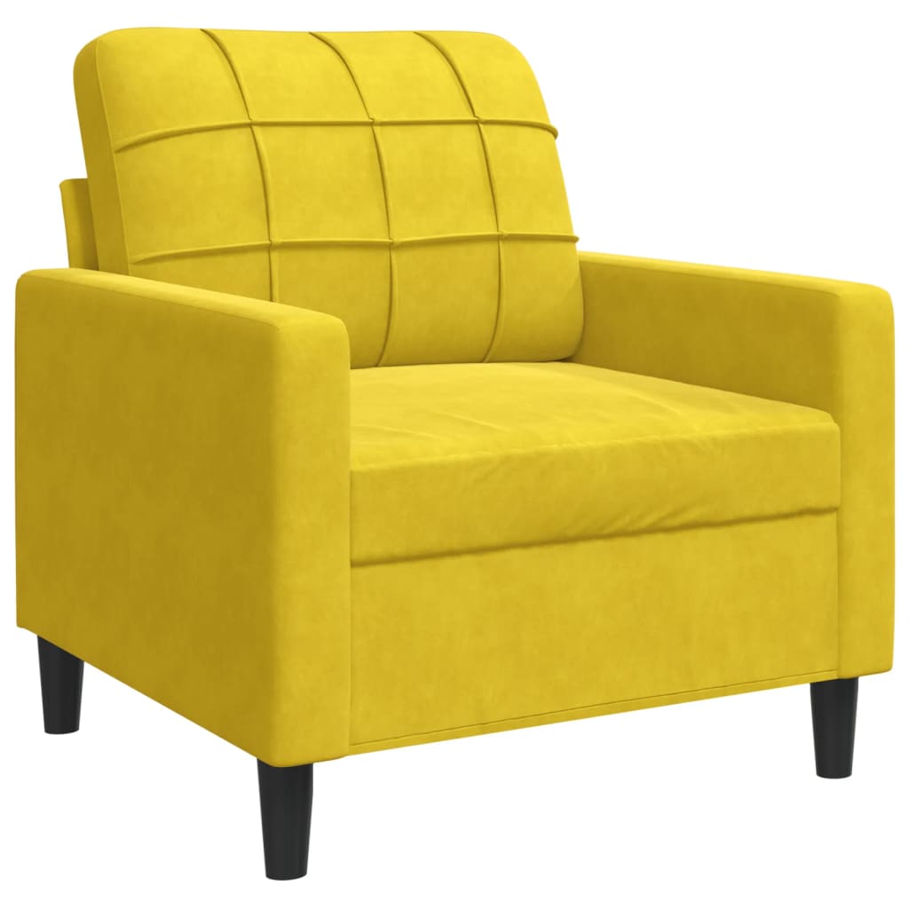 4-delige Loungeset met kussens fluweel geel