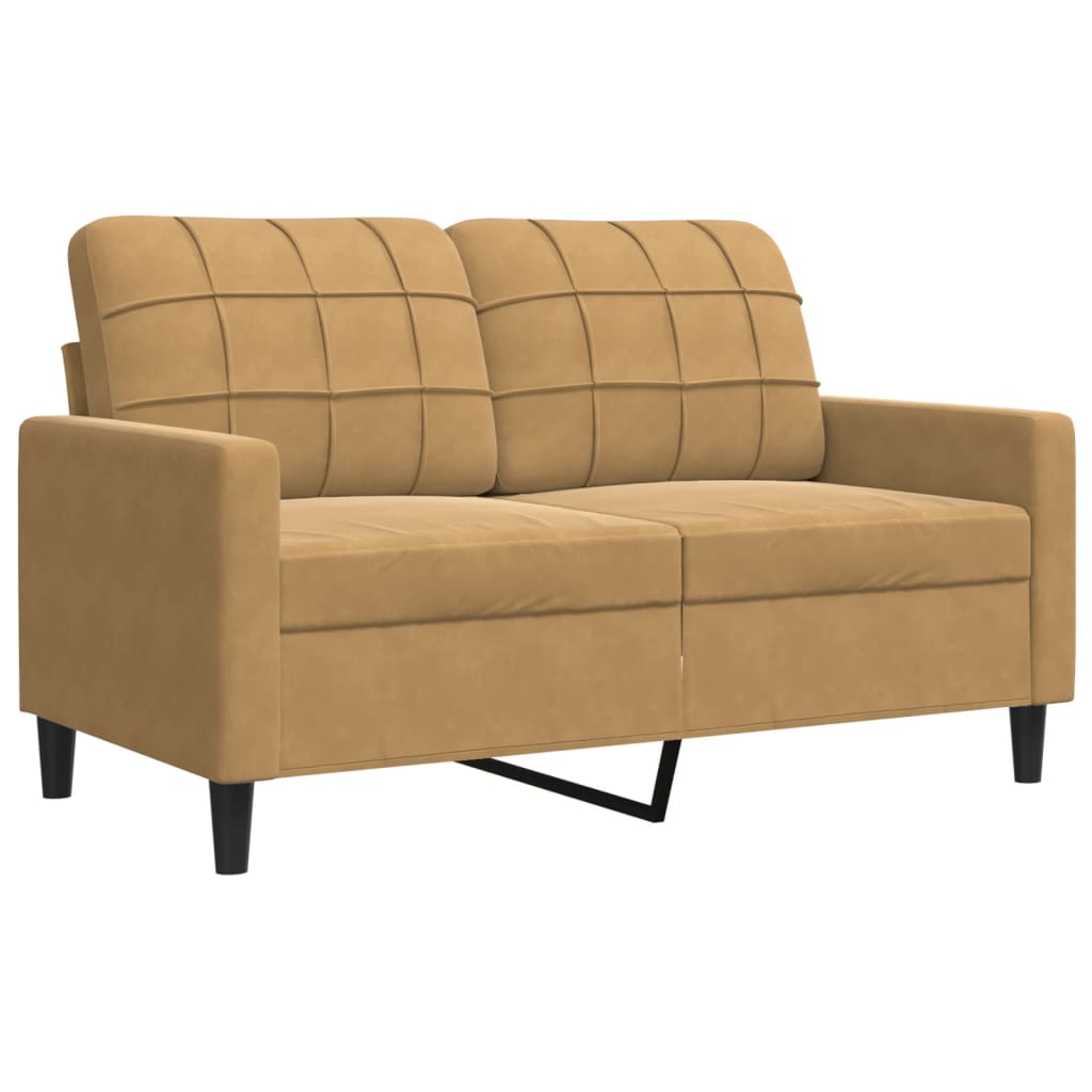 4-delige Loungeset met kussens fluweel bruin