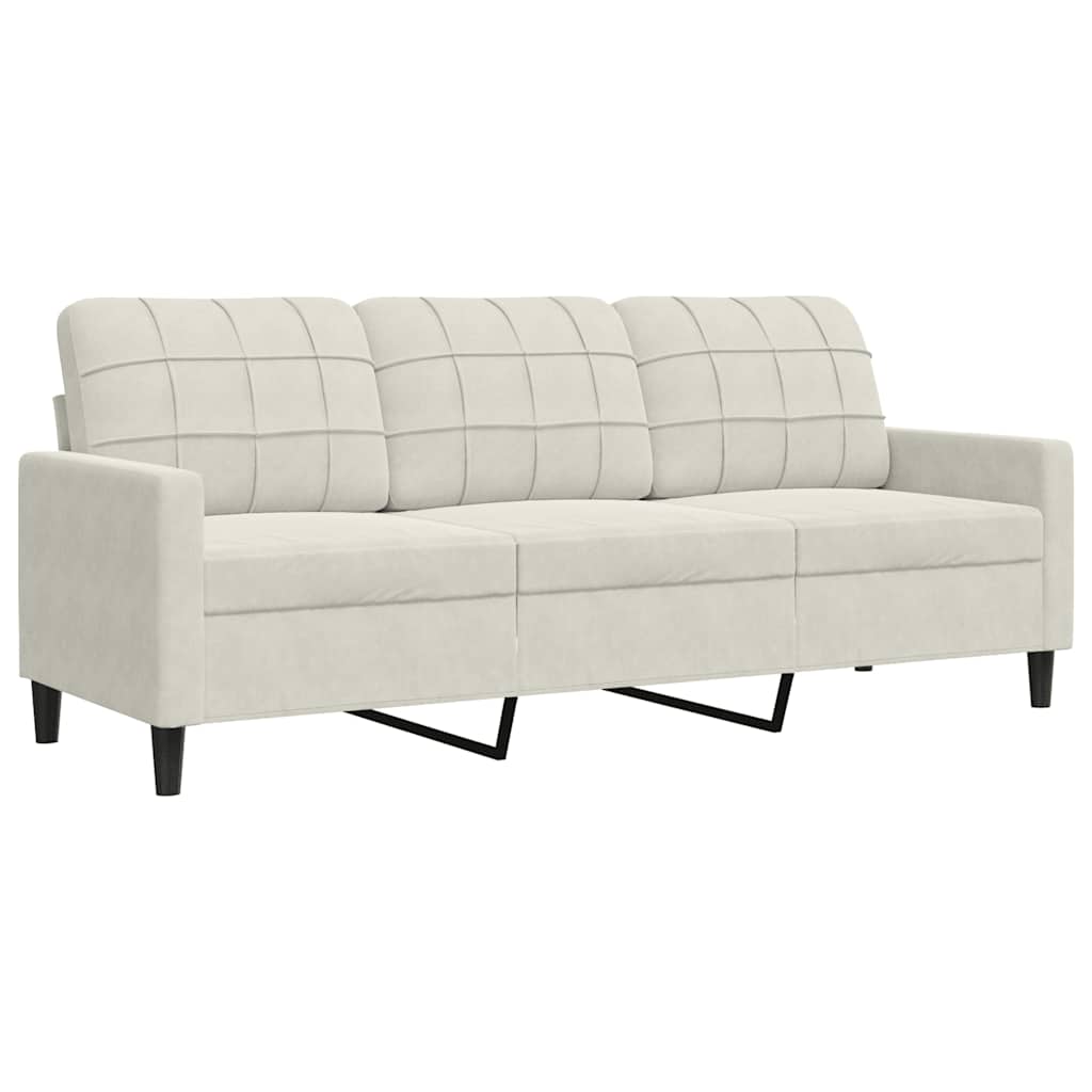4-delige Loungeset met kussens fluweel crèmekleurig