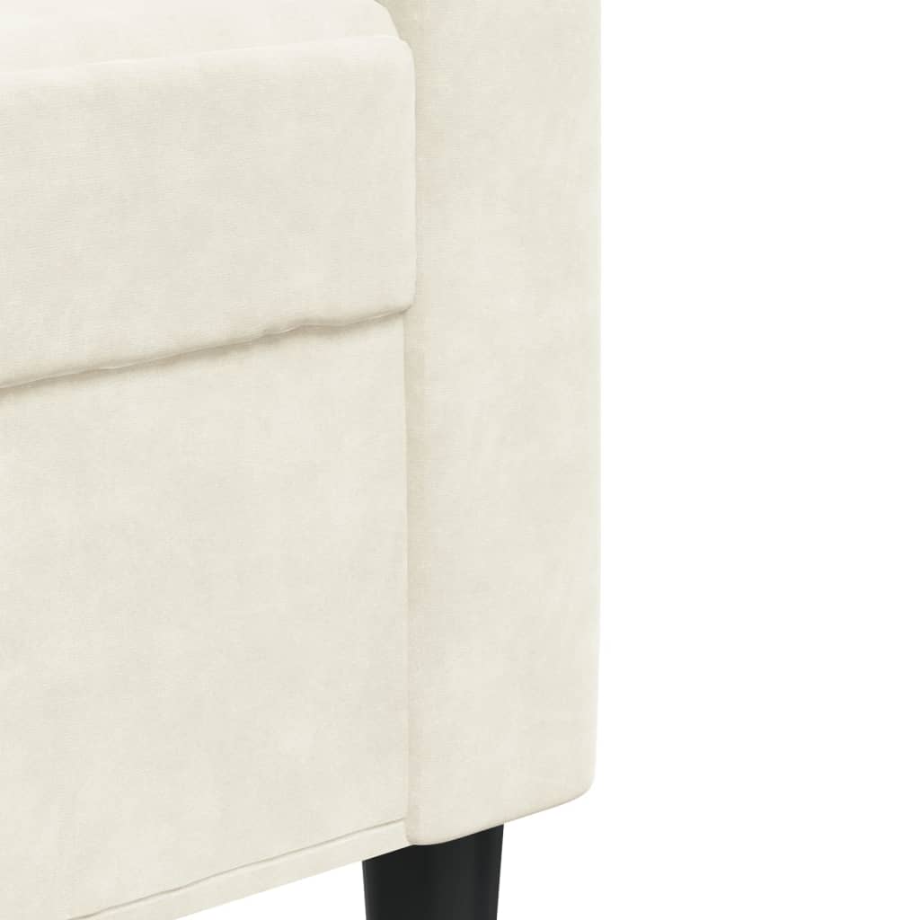 4-delige Loungeset met kussens fluweel crèmekleurig