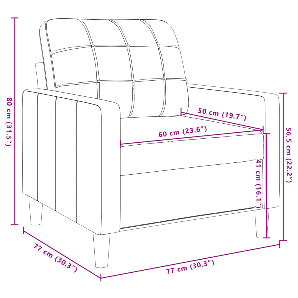 4-delige Loungeset met kussens fluweel crèmekleurig