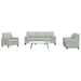 3-delige Loungeset met kussens en bolsters fluweel lichtgrijs