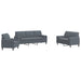 3-delige Loungeset met kussens en bolsters fluweel donkergrijs
