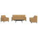 3-delige Loungeset met kussens en bolsters fluweel bruin