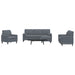 4-delige Loungeset met kussens en bolsters fluweel donkergrijs