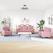 4-delige Loungeset met kussens en bolsters fluweel roze