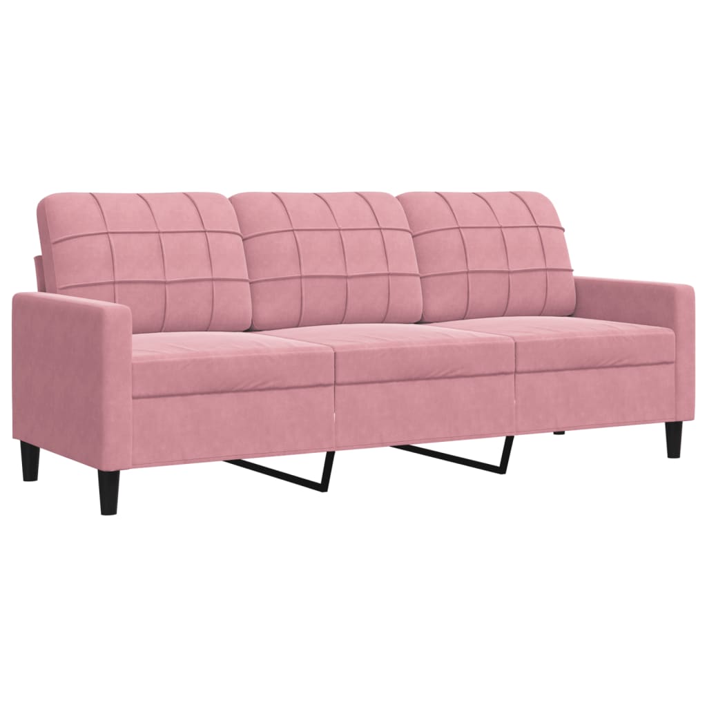 4-delige Loungeset met kussens en bolsters fluweel roze