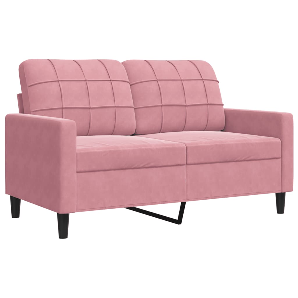 4-delige Loungeset met kussens en bolsters fluweel roze