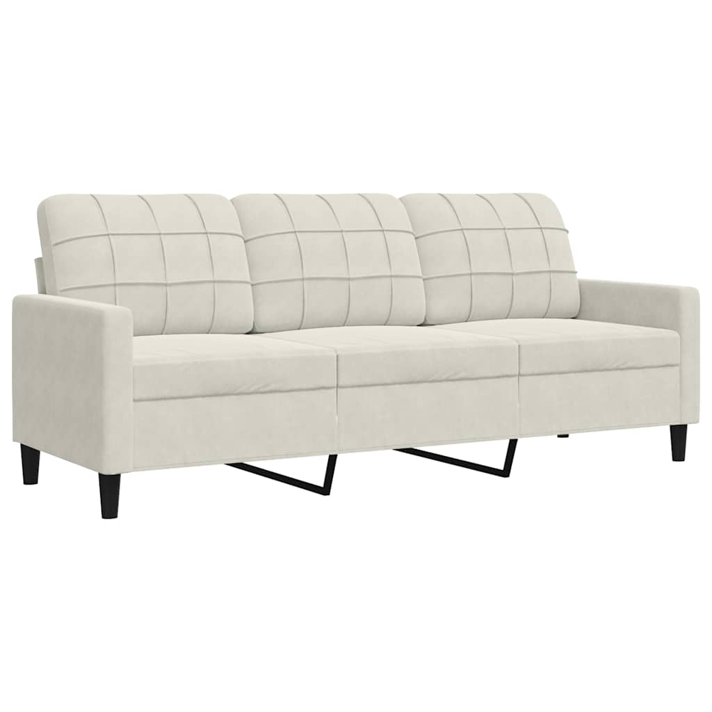 4-delige Loungeset met kussens en bolsters fluweel crèmekleurig