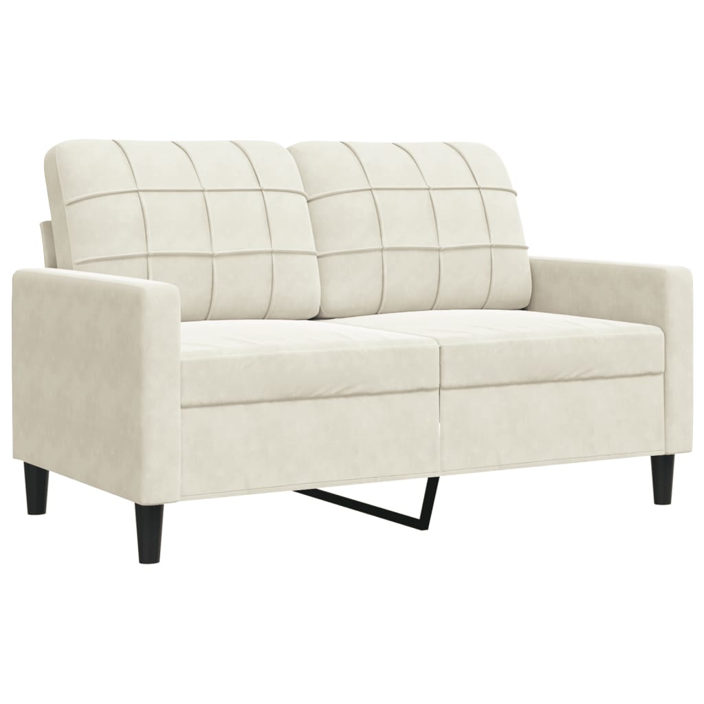 4-delige Loungeset met kussens en bolsters fluweel crèmekleurig