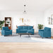 4-delige Loungeset met kussens en bolsters fluweel blauw