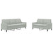 2-delige Loungeset met kussens fluweel lichtgrijs