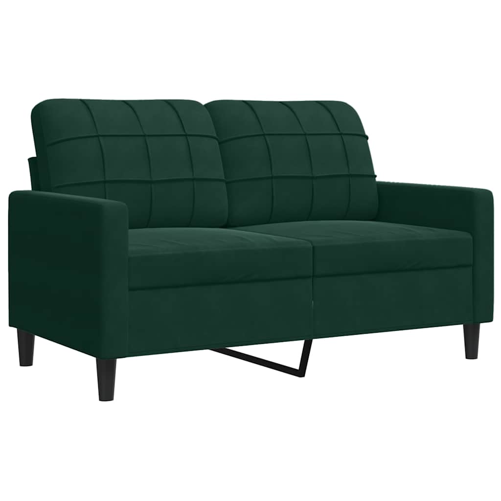 2-delige Loungeset met kussens fluweel donkergroen