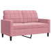 2-delige Loungeset met kussens fluweel roze