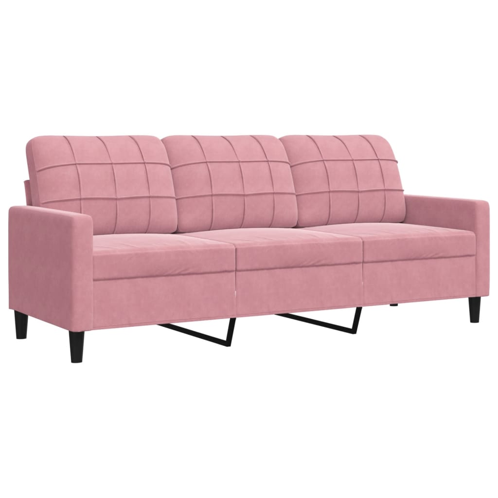 2-delige Loungeset met kussens fluweel roze