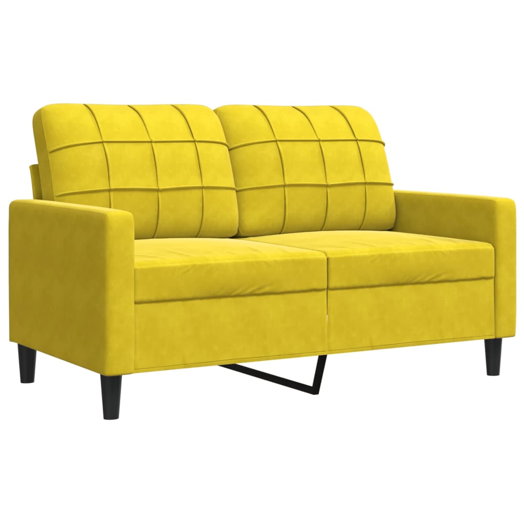 2-delige Loungeset met kussens fluweel geel
