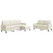 3-delige Loungeset met kussens fluweel crèmekleurig