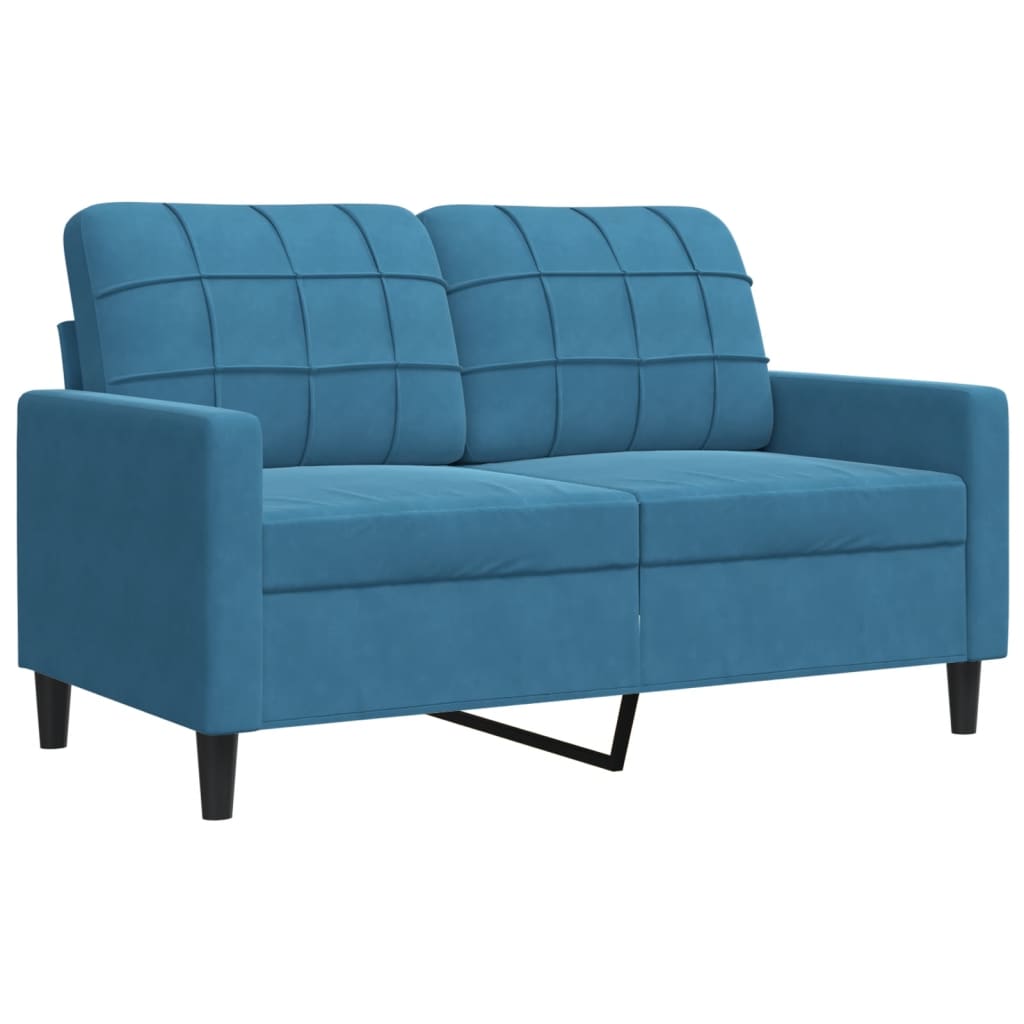 3-delige Loungeset met kussens fluweel blauw