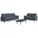 2-delige Loungeset met kussens en bolsters fluweel donkergrijs