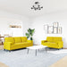 2-delige Loungeset met kussens en bolsters fluweel geel