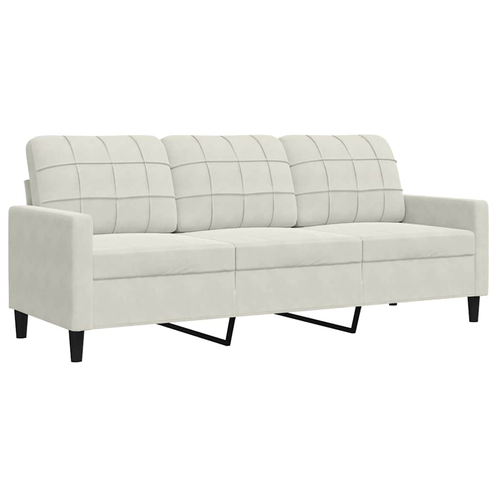 2-delige Loungeset met kussens en bolsters fluweel crèmekleurig