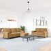 3-delige Loungeset met kussens en bolsters fluweel bruin