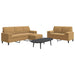 3-delige Loungeset met kussens en bolsters fluweel bruin