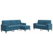 3-delige Loungeset met kussens en bolsters fluweel blauw