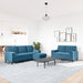3-delige Loungeset met kussens en bolsters fluweel blauw