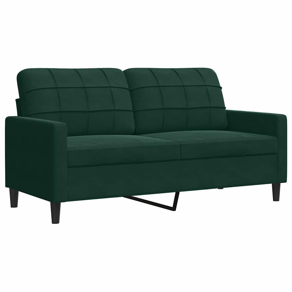 3-delige Loungeset met kussens fluweel donkergroen