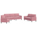 3-delige Loungeset met kussens fluweel roze