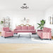 3-delige Loungeset met kussens fluweel roze