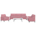 3-delige Loungeset met kussens fluweel roze