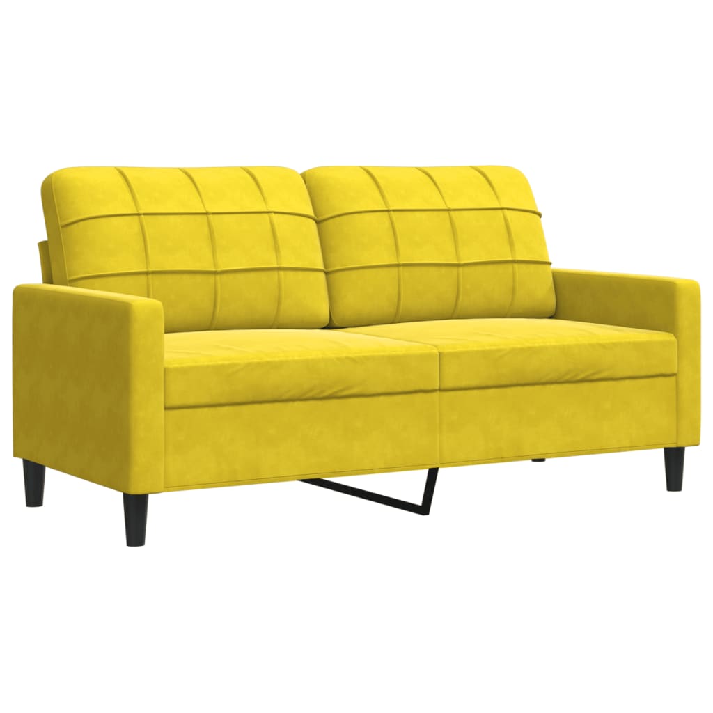 3-delige Loungeset met kussens fluweel geel