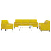 3-delige Loungeset met kussens fluweel geel