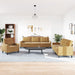 3-delige Loungeset met kussens fluweel bruin