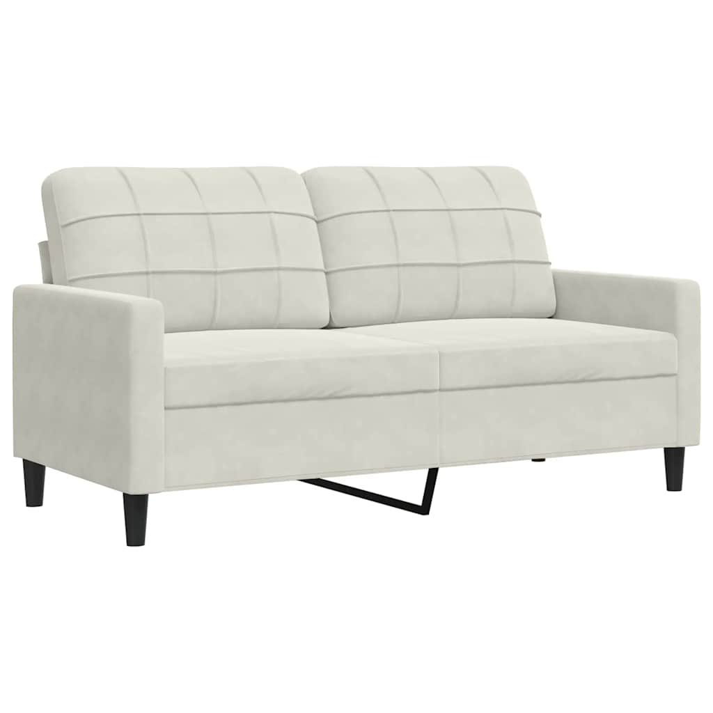 3-delige Loungeset met kussens fluweel crèmekleurig
