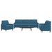 3-delige Loungeset met kussens fluweel blauw